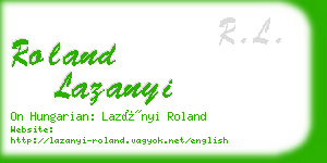 roland lazanyi business card